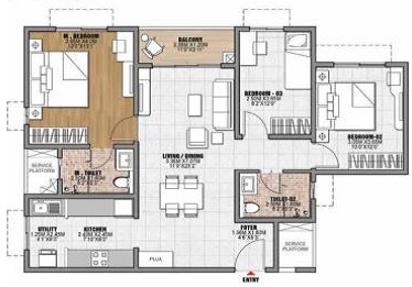 Sample floor plan layout - County Sector 88A Gurgaon